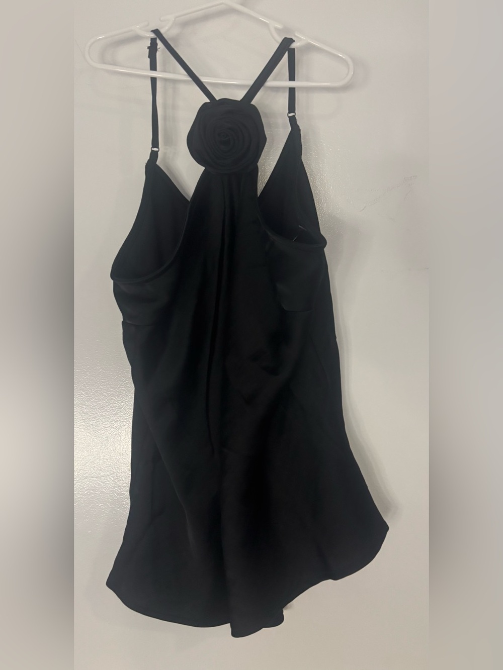 a new day Black Rose Appliqué Halter Slip Dress